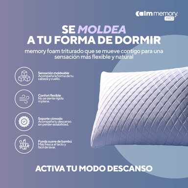 PACK COLCHÓN LITE DE MEMORY FOAM 1.5 PLZ + 1 ALMOHADA CALM MEMORY PRO - 10