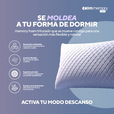 PACK COLCHÓN LITE DE MEMORY FOAM 2 PLAZAS + 2 ALMOHADAS CALM MEMORY PRO - 10