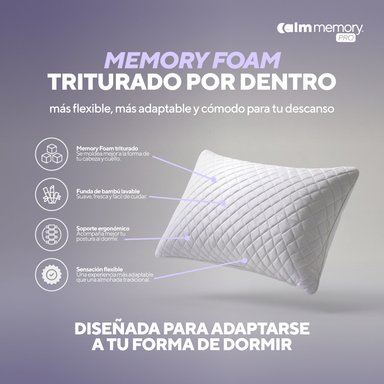 PACK COLCHÓN LITE DE MEMORY FOAM 2 PLAZAS + 2 ALMOHADAS CALM MEMORY PRO - 7