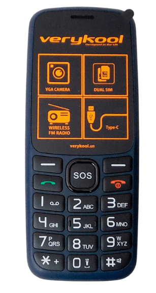 CELULAR BASICO VERYKOOL I660 4G DUAL SIM -NEGRO ROJO - 1