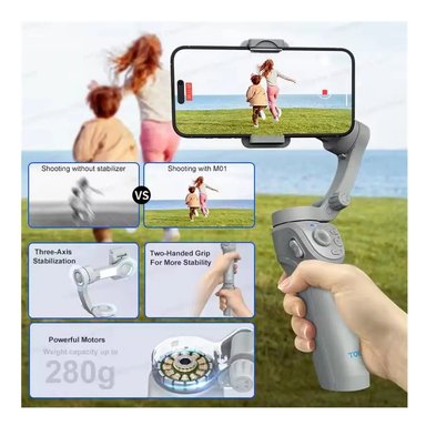 MINI TRIPODE ESTABILIZADOR 3 EJES CELULAR LUZ LED CON SEGUIMIENTO DE ROSTRO - 4