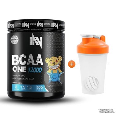 BCAA'S ONE 12000 500 GR INN AMINOÁCIDOS NARANJA + SHAKER - 1