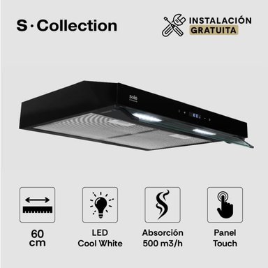CAMPANA EXTRACTORA SLIM BLACK S-COLLECTION 60CM TURE18CO - 3