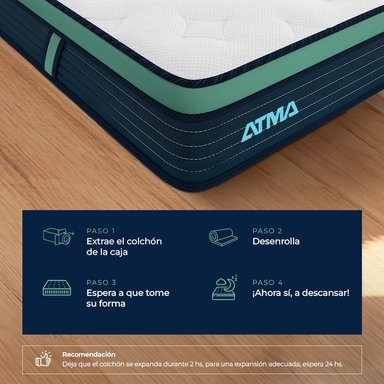 COLCHÓN ATMA ONE EN CAJA 2 PLAZAS 3 CAPAS DE ESPUMA 20 CM - 8