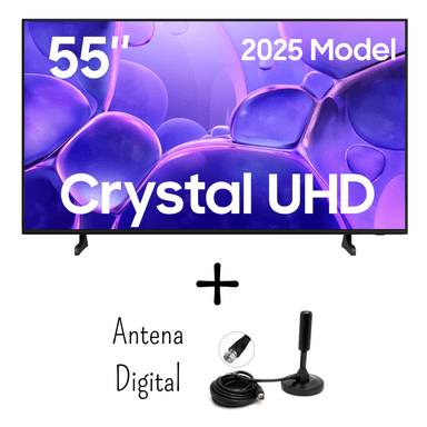 TELEVISOR SAMSUNG 55 PULGADAS CRYSTAL UHD TIZENOS UN55U8000FGXPE + ANTENA DIGITAL (MODELO 2025 - 1