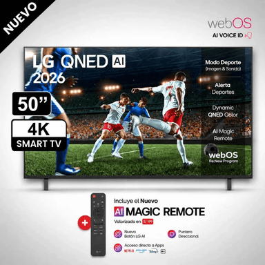 TELEVISOR LG 50 PULGADAS QNED 4K THINQ AI 50QNED73ASA + CONTROL MAGIC AI (NUEVO MODELO) - 1