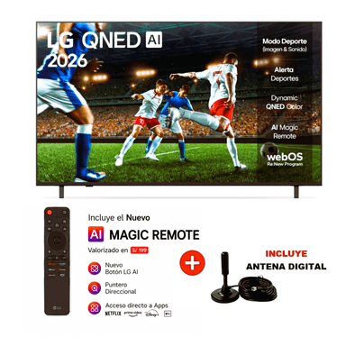 TELEVISOR LG 50 PULGADAS QNED 4K THINQ AI 50QNED73ASA + CONTROL MAGIC AI + ANTENA DIGITAL - 1