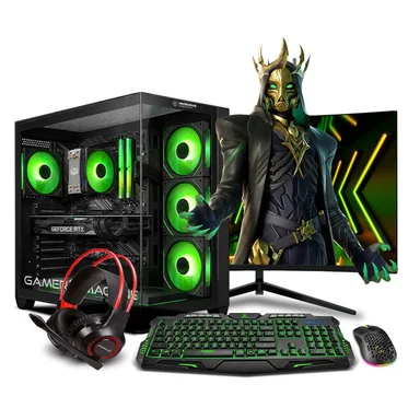 COMPUTADORA PC GAMER DRACO GREEN PLUS INTEL CORE i7 12700F 16GB 500GB 24' CURVO RTX5060 8GB MI PC LISTA - MIPCLISTA - 1