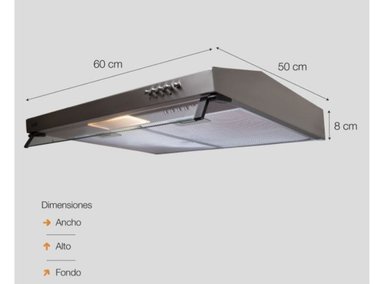 CAMPANA EXTRACTORA SOLE 60 CM NUEVA ROMA TURE15COV2 1 MOT. ACERO INOX. - 5