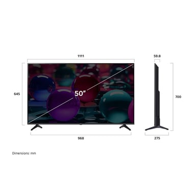 TELEVISOR LG 50 PULG ULTRA HD 4K AI THINQ 50UA7300PSB MODELO 2025 + RACK - 5