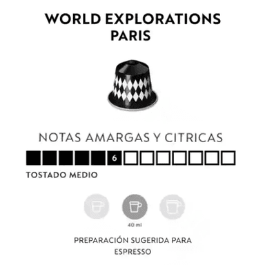 CAFÉ WORLD EXPLORATIONS PARIS ESPRESSO X 10 CÁPSULAS ORIGINAL NESPRESSO - 4