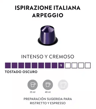CAFÉ ISPIRAZIONE ITALIANA ARPEGGIO X 10 CÁPSULAS ORIGINAL NESPRESSO - 4