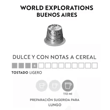 CAFÉ WORLD EXPLORATIONS BUENOS AIRES LUNGO X 10 CÁPSULAS ORIGINAL NESPRESSO - 2