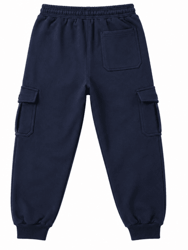 JOGGER CARGO HOMBRE ALGODON FRANELA AZUL MARINO URBANO CASUAL - 5