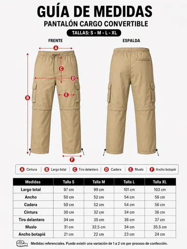 PANTALÓN CARGO MUJER CONVERTIBLE TELA MOJADA URBANO VERDE MILITAR - 3
