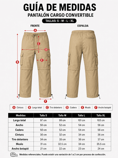 PANTALÓN CARGO MUJER CONVERTIBLE TELA MOJADA URBANO VERDE MILITAR - 3