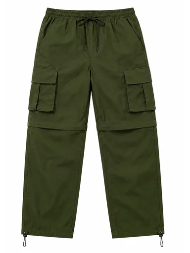 PANTALÓN CARGO MUJER CONVERTIBLE TELA MOJADA URBANO VERDE MILITAR - 4