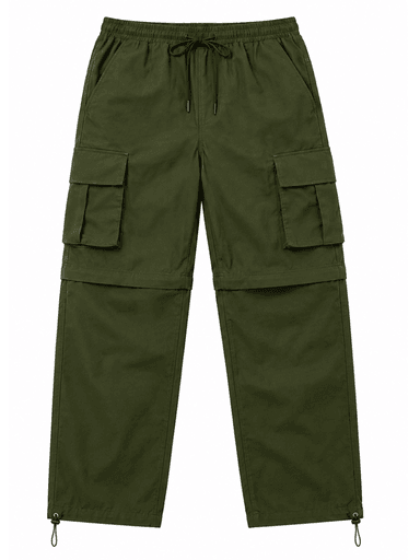 PANTALÓN CARGO MUJER CONVERTIBLE TELA MOJADA URBANO VERDE MILITAR - 4