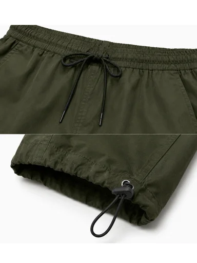 PANTALÓN CARGO MUJER CONVERTIBLE TELA MOJADA URBANO VERDE MILITAR - 5