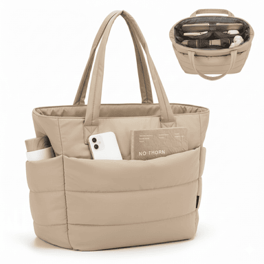 BOLSOS PUFFER TIPO TOTE BAGS PARA DAMA PORTALAPTOP - 1