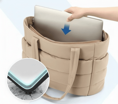 BOLSOS PUFFER TIPO TOTE BAGS PARA DAMA PORTALAPTOP - 4