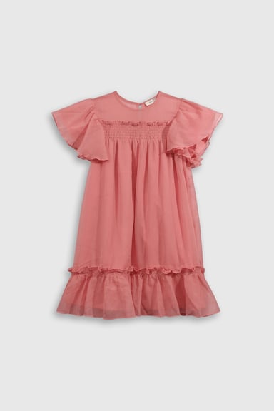 VESTIDO CASUAL COLLOKY KID NIÑA FUCSIA - 1