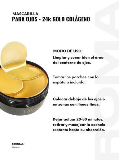 PACK 2 MASCARILLA PARA OJOS 24K GOLD COLÁGENO 60 PZS DR RASHEL - 3