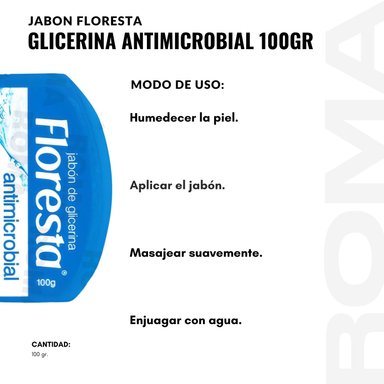 PACK 2 JABÓN CON GLICERINA ANTIMICROBIAL 100G FLORESTA - 3