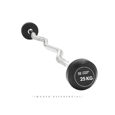 BARRA CURVA ZETA CON PESO FIJO DE 25 KG - 1