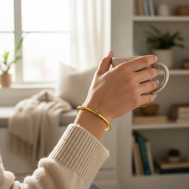 PULSERA DE PLATA M PUÑERA PLANA 60MM ENCHAPADA EN ORO - 2