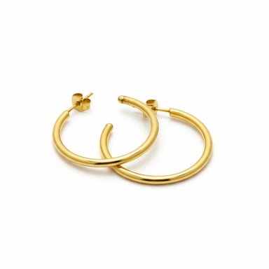 ARETE DE PLATA ARGOLLA 3/4 30MM ENCHAPADA EN ORO - 2