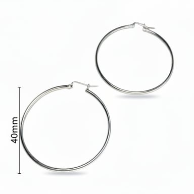 ARETE DE PLATA ARGOLLA LISA C/S 40MM - 2