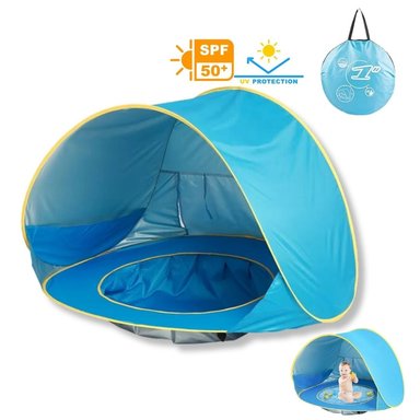 CARPA CON MINI PISCINA CELESTE UV UPF 50+ PARA BEBÉ NIÑO - 1