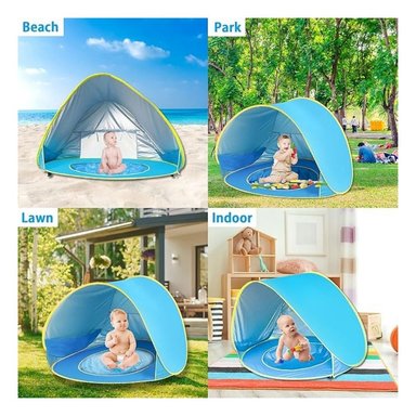 CARPA CON MINI PISCINA CELESTE UV UPF 50+ PARA BEBÉ NIÑO - 3