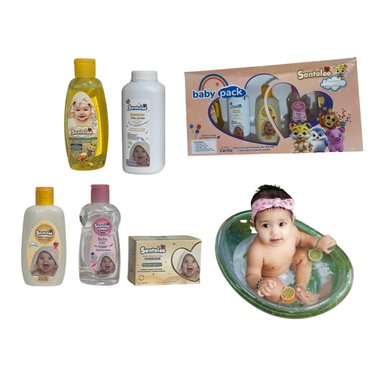 KIT DE ASEO PARA BEBÉ SANTOLEE BABY PACK X 5 PZS CUIDADO COMPLETO - NIÑA - 1