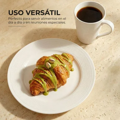 VAJILLA X16 PIEZAS DE PORCELANA CON TEXTURA - 5