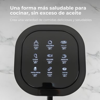 FREIDORA DE AIRE BELESSI CON PANTALLA DIGITAL, CAPACIDAD DE 8LT Y VENTANA DE VISUALIZACIÓN CON LUZ - 6
