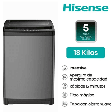 LAVADORA HISENSE 18 KG CARGA SUPERIOR WT3W1823UT - 1