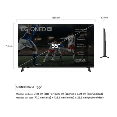 TELEVISOR LG QNED 55” 4K UHD SMART TV CON AI 55QNED73ASA (2026) - 3