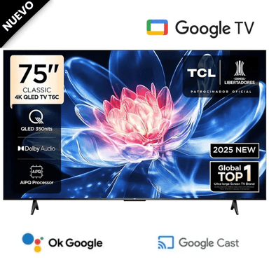 TELEVISOR TCL QLED 75' SMART UHD 4K GOOGLE TV 75T6C - 1