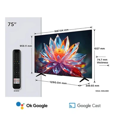 TELEVISOR TCL QLED 75' SMART UHD 4K GOOGLE TV 75T6C - 2