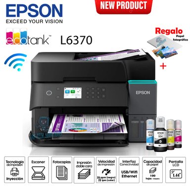 IMPRESORA EPSON MULTIFUNCIONAL ECOTANK L6370 WIFI - DÚPLEX - ADF - 1
