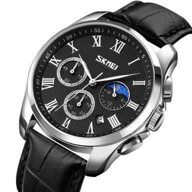 RELOJ SKMEI 9260 FASE LUNAR CORREA DE CUERO - 1
