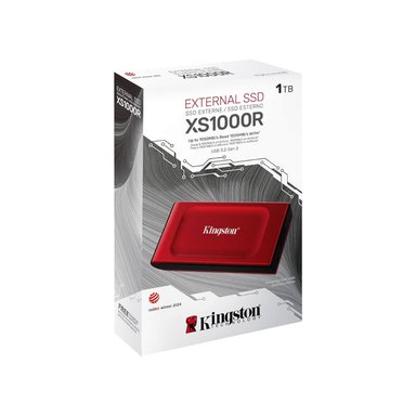 UNIDAD SSD EXTERNA KINGSTON XS1000 1TB - USB 3.2 GEN 2 TIPO-C, DISEÑO ROJO COMPACTO Y RÁPIDO - 1