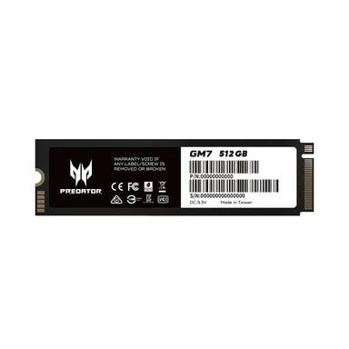 SSD M.2 PCIE PREDATOR 512GB NVME GM7, 7200MB/S, 2280, ALTO RENDIMIENTO Y VELOCIDAD EXCEPCIONAL - 1