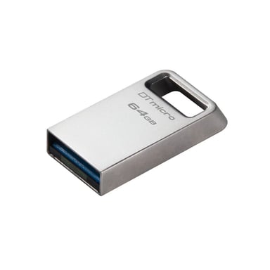 MEMORIA FLASH KINGSTON DATATRAVELER MICRO 64GB USB ULTRAPEQUEÑA DE METAL PREMIUM, RÁPIDA Y COMPACTA - 1