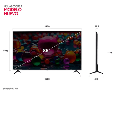 TELEVISOR LG 86” UHD 4K THINQ AI 86UA8050PSA SMART TV 2025 - 4