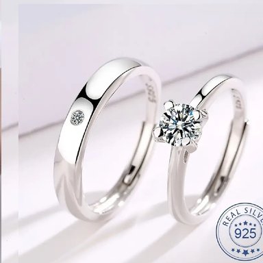 ANILLO PARA PAREJA ENCHAPADO EN PLATA 925- REGALO ENAMORADOS ,NOVIOS DISEÑO UNICO - 3