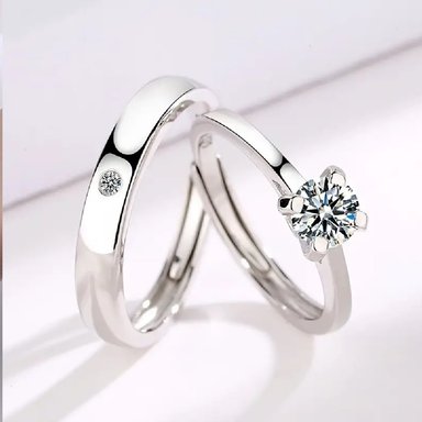 ANILLO PARA PAREJA ENCHAPADO EN PLATA 925- REGALO ENAMORADOS ,NOVIOS DISEÑO UNICO - 7