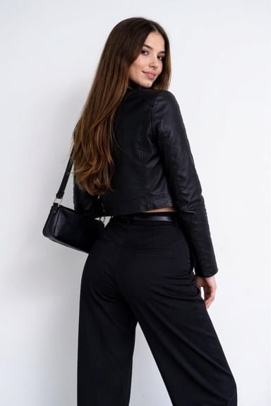 CASACA CUELLO CHINO CUERINA DE MUJER - 3